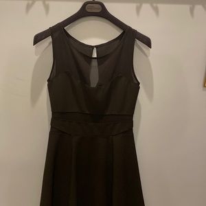 Elizabeth and James Black Mesh Cutout Cocktail Dress
